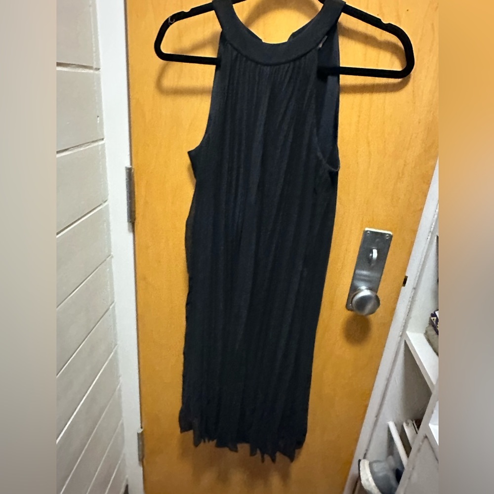 Sangria vintage Black Flowy Pleated dress with Bow Women’s Size 8